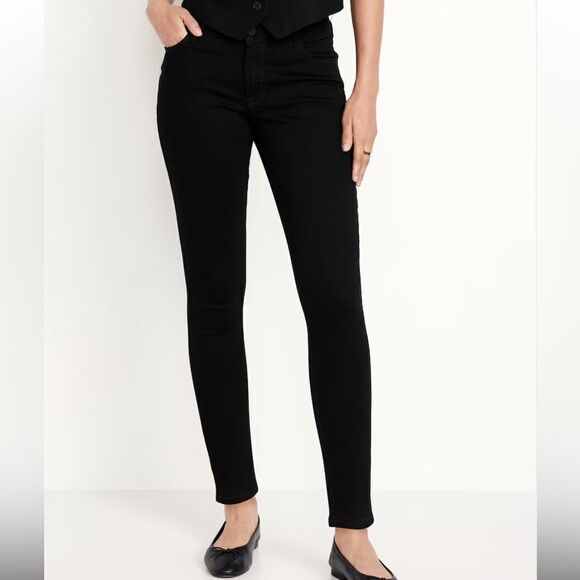 Old Navy Black Rockstar Super Skinny Mid Rise Jeans | Size 6 Short - Picture 1 of 7